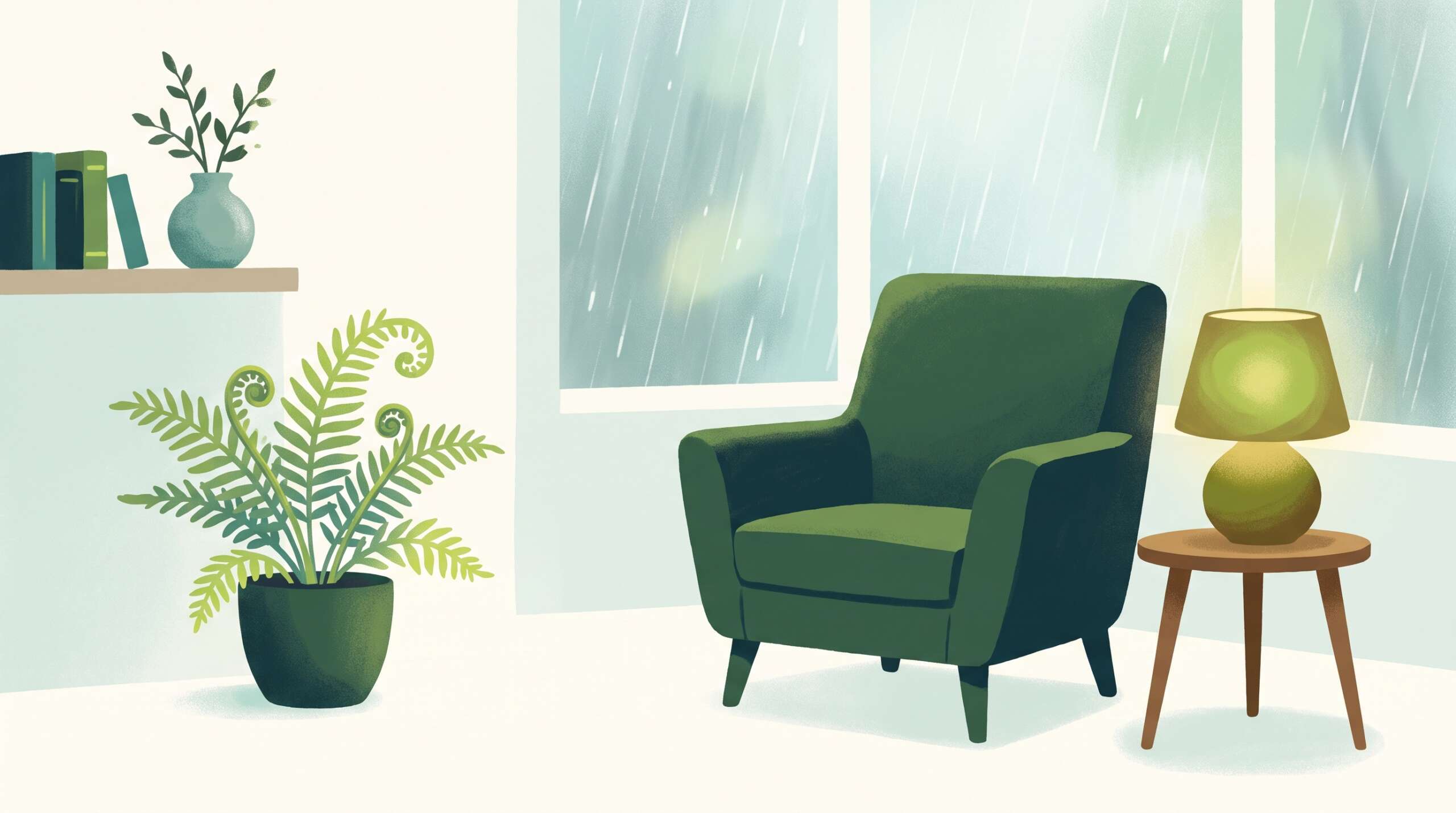 A quiet consulting room with a single lamp and rain outside — the limits of polygraph testing