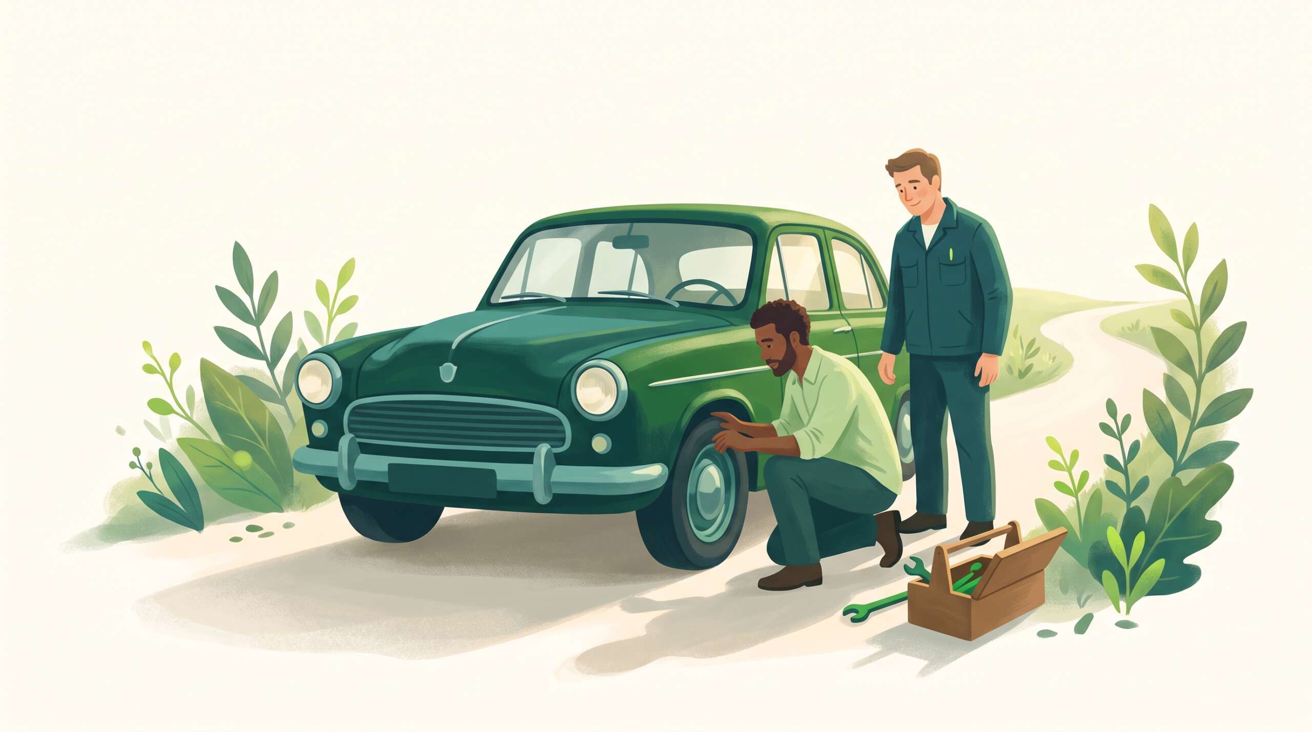 A worn hand-brake lever in an old car on a downhill road — executive erosion and the failing brakes