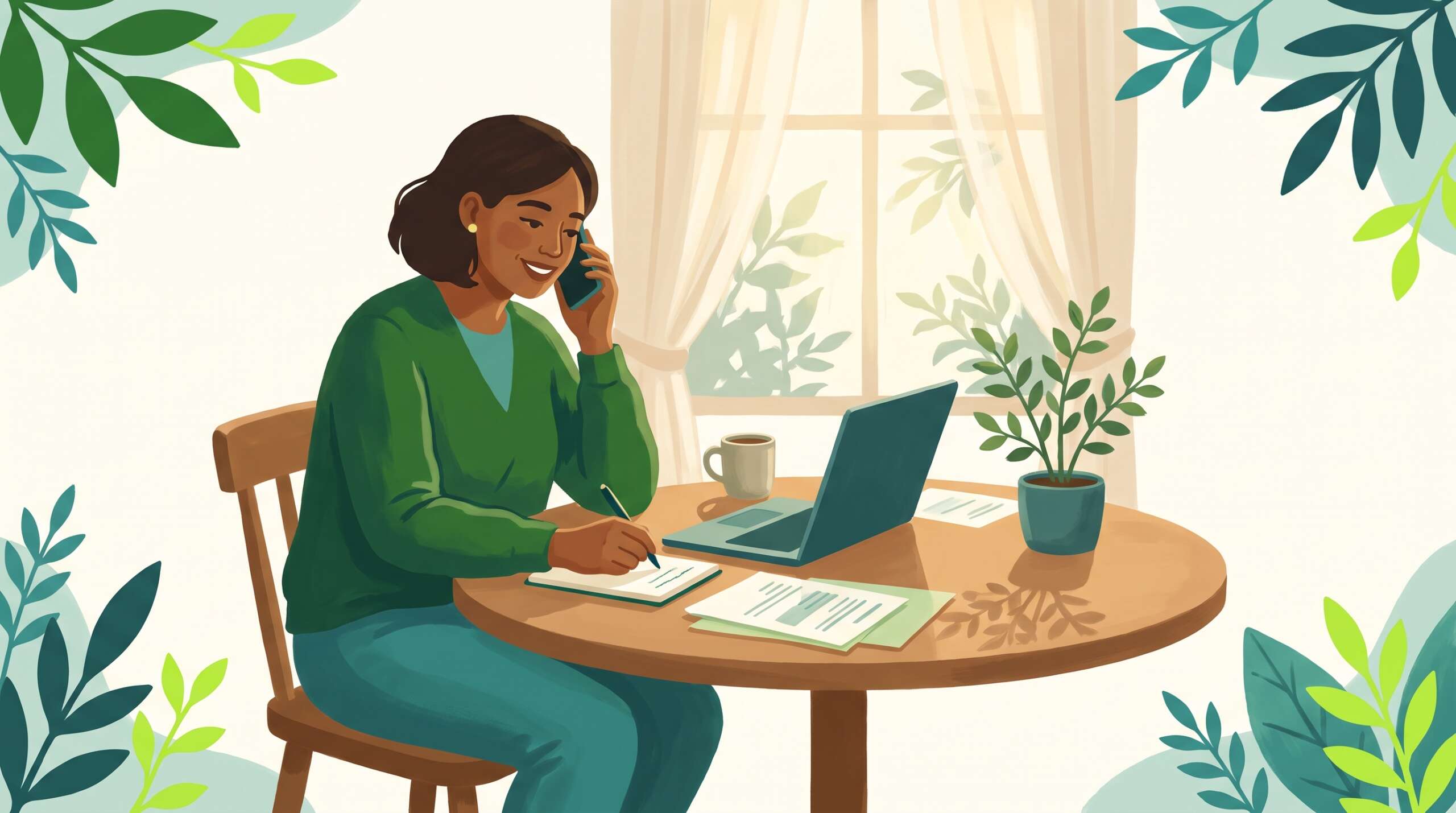 A person confidently on the phone with notes and a laptop — strategies for getting the most from your plan