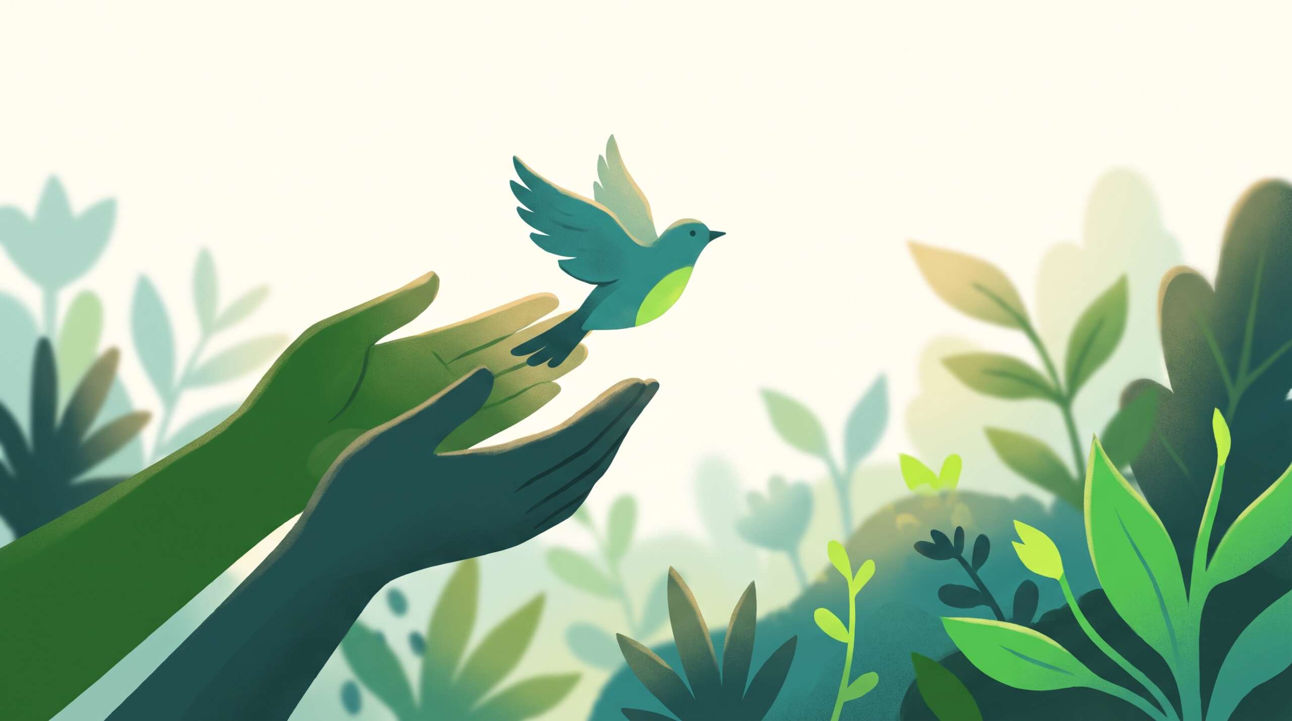 Open hands releasing a small bird into morning light — forgiveness in its own time