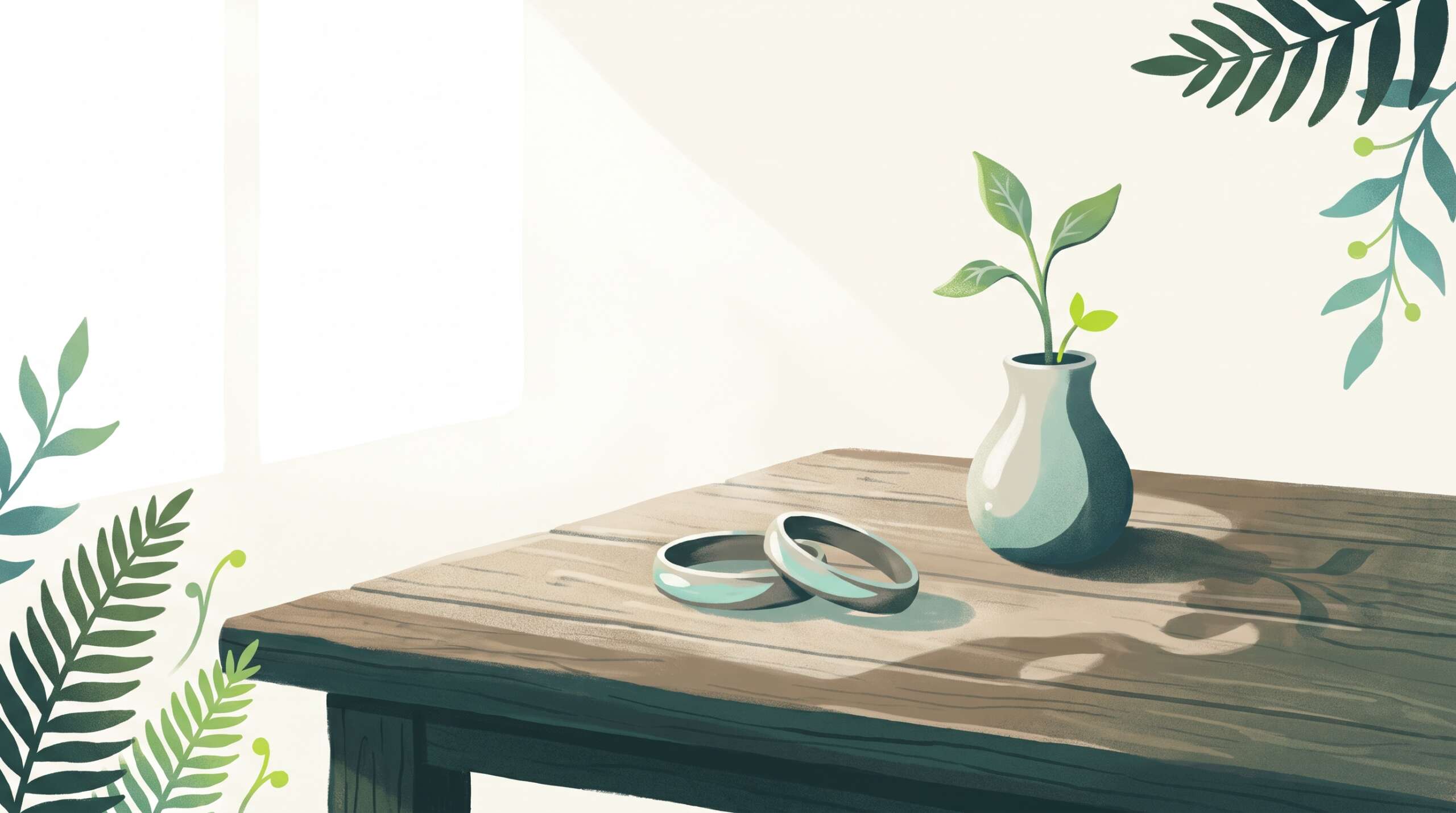 Two wedding rings on a wooden table, one slightly apart — what infidelity is