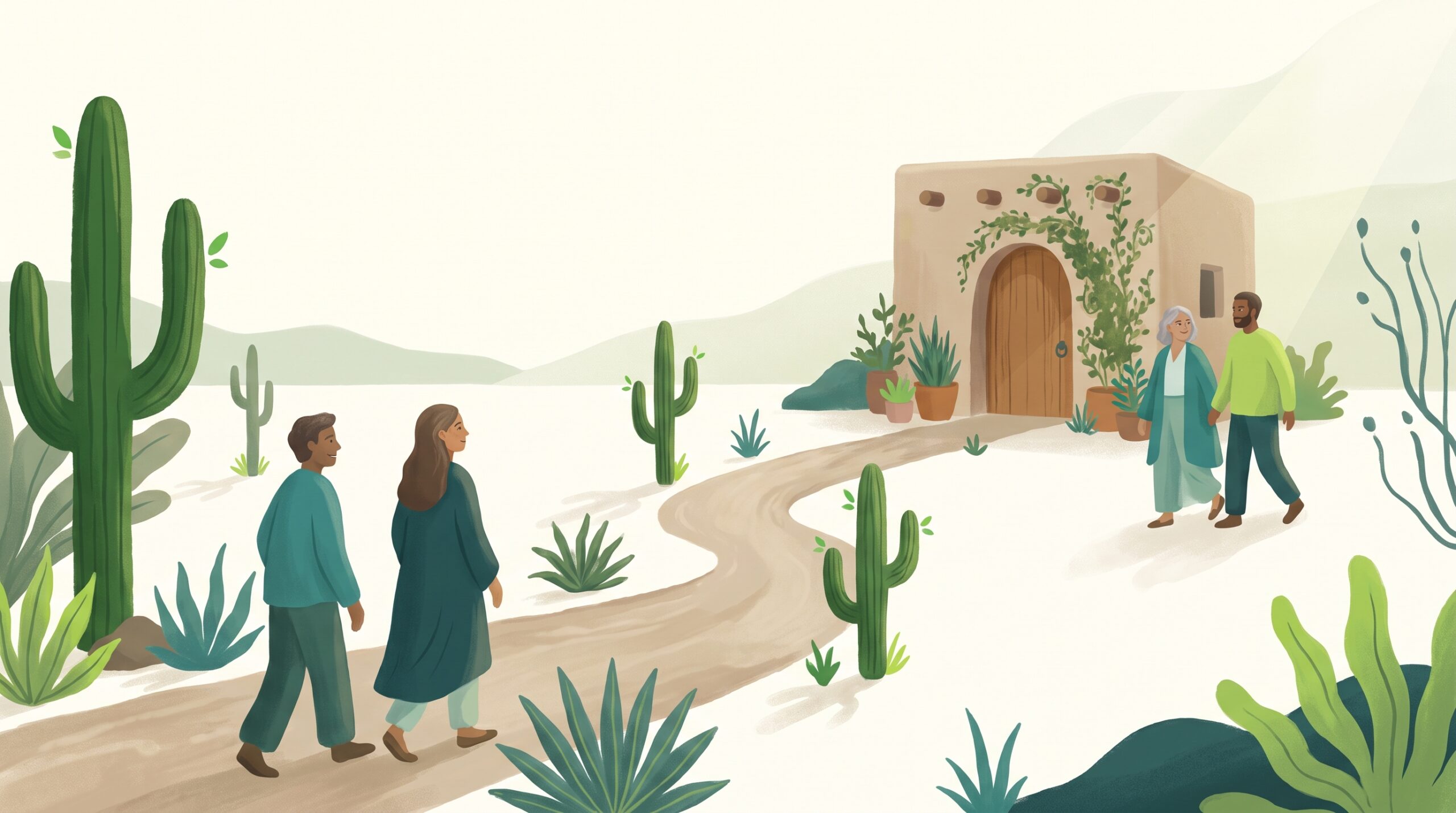 A confidential office in a desert-southwest morning